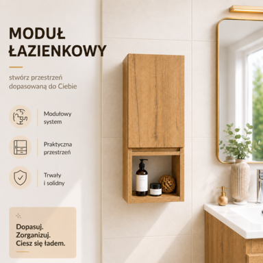 Szafka łazienkowa Wisząca 78x28 cm Górna Dąb lancelot