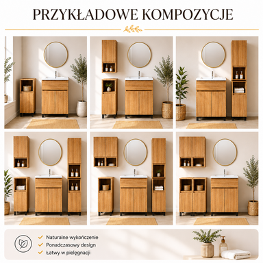Szafka łazienkowa Wisząca 78x28 cm Górna Dąb lancelot