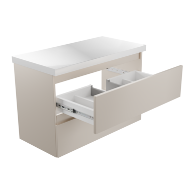 Szafka łazienkowa wisząca z Blatem 80 cm Nablatowa Kaszmir Wąska Szuflady Organizer