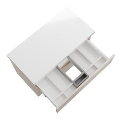 Szafka łazienkowa wisząca z Blatem 80 cm Nablatowa Kaszmir Wąska Szuflady Organizer