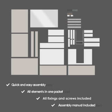 Szafka łazienkowa wisząca z Blatem 80 cm Nablatowa Kaszmir Wąska Szuflady Organizer