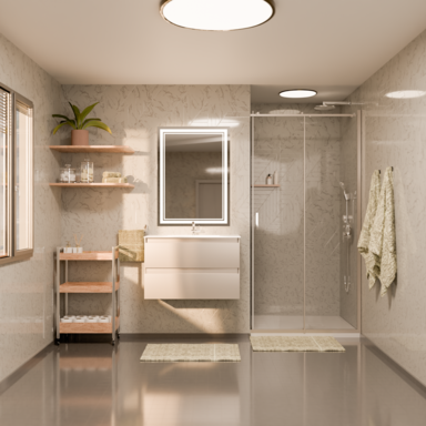 Szafka łazienkowa wisząca z Umywalką 80 cm Kaszmir Wąska Szuflady Organizer