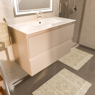 Szafka łazienkowa wisząca z Umywalką 80 cm Kaszmir Wąska Szuflady Organizer