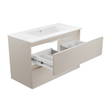 Szafka łazienkowa wisząca z Umywalką 80 cm Kaszmir Wąska Szuflady Organizer