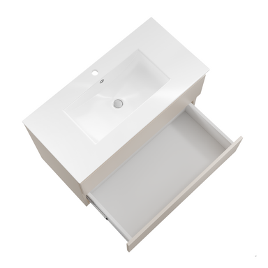 Szafka łazienkowa wisząca z Umywalką 80 cm Kaszmir Wąska Szuflady Organizer