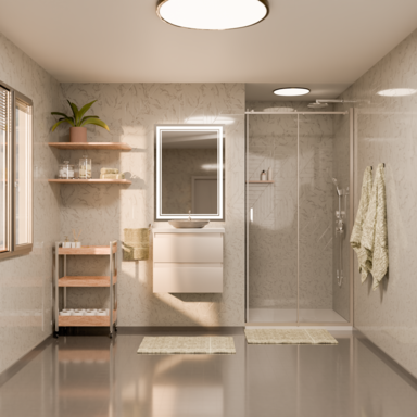 Szafka łazienkowa z Blatem Zestaw Kaszmir 60 Wisząca Wąska Szuflady Nablatowa