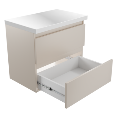 Szafka łazienkowa z Blatem Zestaw Kaszmir 60 Wisząca Wąska Szuflady Nablatowa