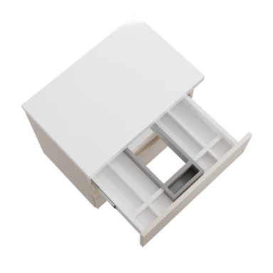 Szafka łazienkowa z Blatem Zestaw Kaszmir 60 Wisząca Wąska Szuflady Nablatowa