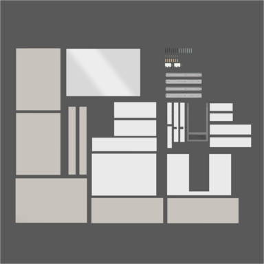 Szafka łazienkowa z Blatem Zestaw Kaszmir 60 Wisząca Wąska Szuflady Nablatowa