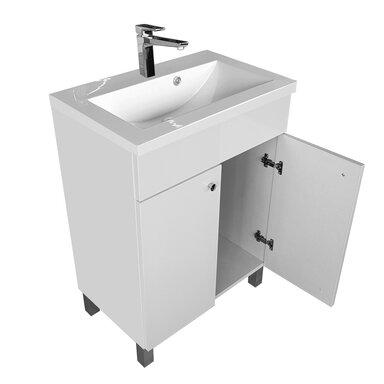 Szafka Łazienkowa z Umywalką 60 Stojąca Biała Lakierowana