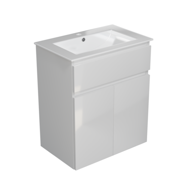 Szafka łazienkowa z umywalką ARIZA 60 BIAŁA MDF Stojąca I Wisząca