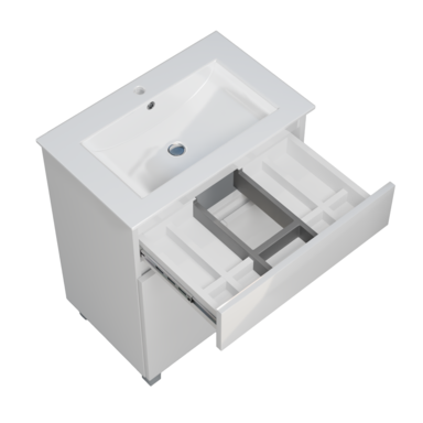 Szafka łazienkowa z umywalką ARIZA 60 BIAŁA MDF Stojąca I Wisząca