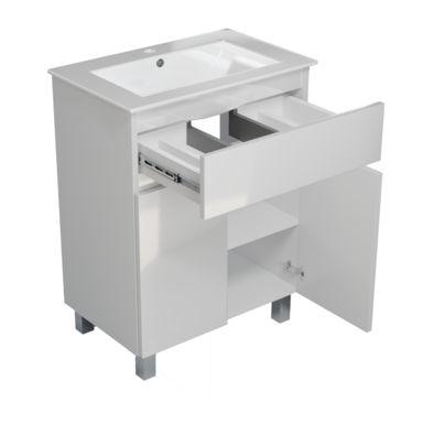 Szafka łazienkowa z umywalką ARIZA 60 BIAŁA MDF Stojąca I Wisząca