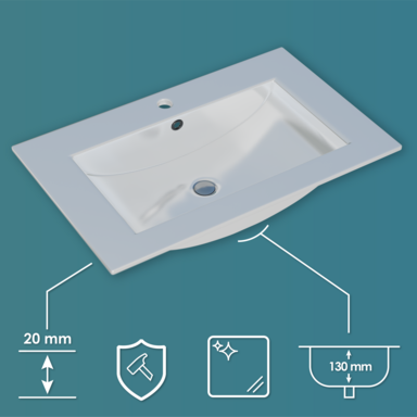 Szafka łazienkowa z umywalką ARIZA 60 BIAŁA MDF Stojąca I Wisząca