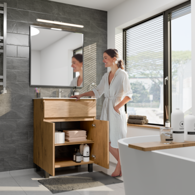 Szafka łazienkowa z umywalką ARIZA 60 Dąb lancelot styl loft w naturalnym wydaniu