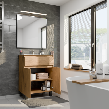 Szafka łazienkowa z umywalką ARIZA 60 Dąb lancelot styl loft w naturalnym wydaniu