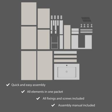 Szafka łazienkowa z umywalką ARIZA 60 Kaszmir Mat Szuflada Półka