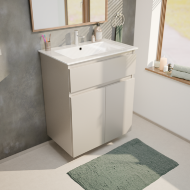 Szafka łazienkowa z umywalką ARIZA 60 Kaszmir Mat Szuflada Półka