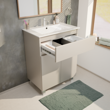 Szafka łazienkowa z umywalką ARIZA 60 Kaszmir Mat Szuflada Półka