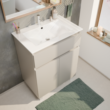 Szafka łazienkowa z umywalką ARIZA 60 Kaszmir Mat Szuflada Półka