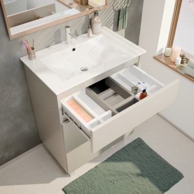 Szafka łazienkowa z umywalką ARIZA 60 Kaszmir Mat Szuflada Półka