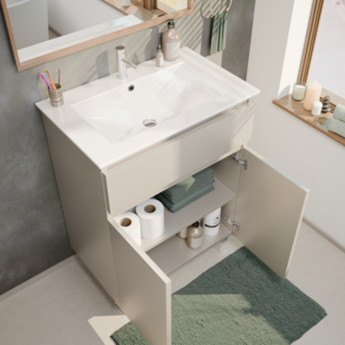 Szafka łazienkowa z umywalką ARIZA 60 Kaszmir Mat Szuflada Półka