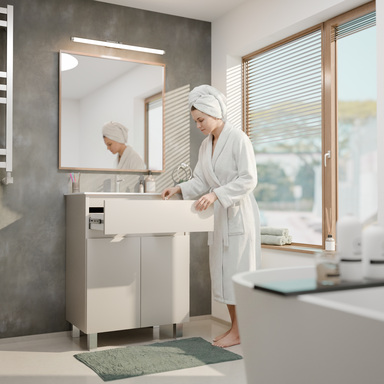 Szafka łazienkowa z umywalką ARIZA 60 Kaszmir Mat Szuflada Półka