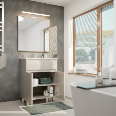 Szafka łazienkowa z umywalką ARIZA 60 Kaszmir Mat Szuflada Półka