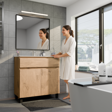 Szafka łazienkowa z umywalką ARIZA 80 dąb Loft
