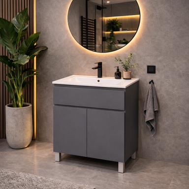 Szafka łazienkowa z umywalką Ariza 80 Elegancki grafit