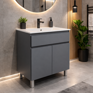 Szafka łazienkowa z umywalką Ariza 80 Elegancki grafit
