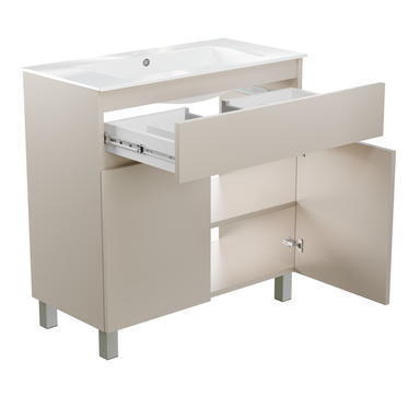 Szafka łazienkowa z umywalką ARIZA 80 Kaszmir mat Zestaw Szuflada Półka wisząca/stojąca