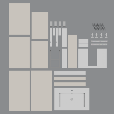 Szafka łazienkowa z umywalką ARIZA 80 Kaszmir mat Zestaw Szuflada Półka wisząca/stojąca