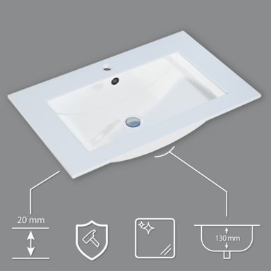 Szafka łazienkowa z umywalką ARIZA 80 Kaszmir mat Zestaw Szuflada Półka wisząca/stojąca