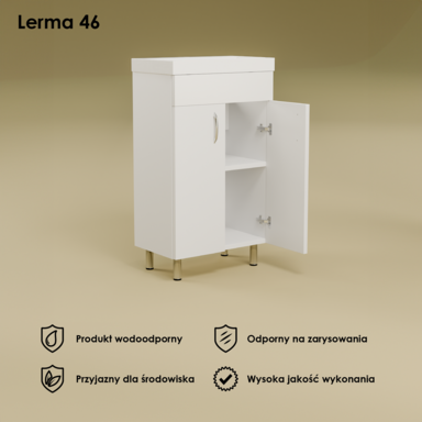 Szafka łazienkowa z Umywalką Biały Połysk Lakier Lerma46