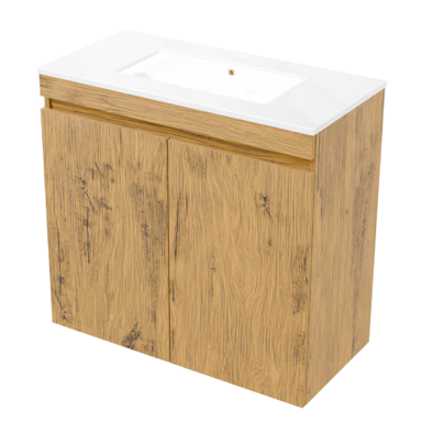 Szafka łazienkowa z umywalką Ribera 80 dąb loft kosz półki