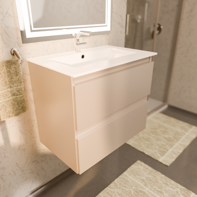 Szafka łazienkowa z Umywalką Zestaw Kaszmir 60 x 40 Wisząca Wąska Szuflady