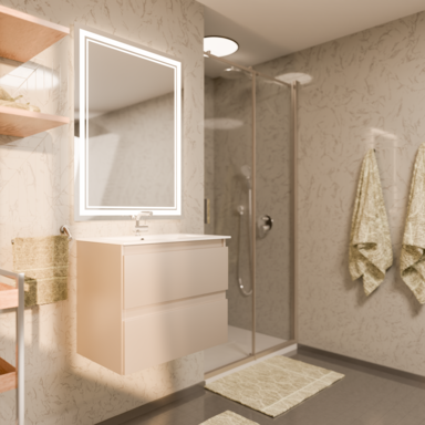 Szafka łazienkowa z Umywalką Zestaw Kaszmir 60 x 40 Wisząca Wąska Szuflady