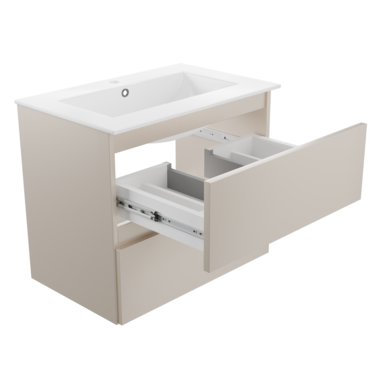 Szafka łazienkowa z Umywalką Zestaw Kaszmir 60 x 40 Wisząca Wąska Szuflady