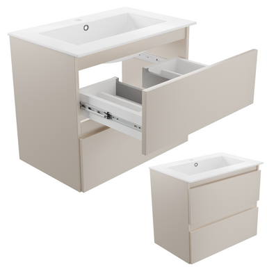 Szafka łazienkowa z Umywalką Zestaw Kaszmir 60 x 40 Wisząca Wąska Szuflady