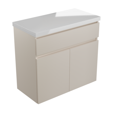 Szafka pod Umywalkę Stojąca I Wisząca ARIZA 80 Kaszmir Mat Blat Biały