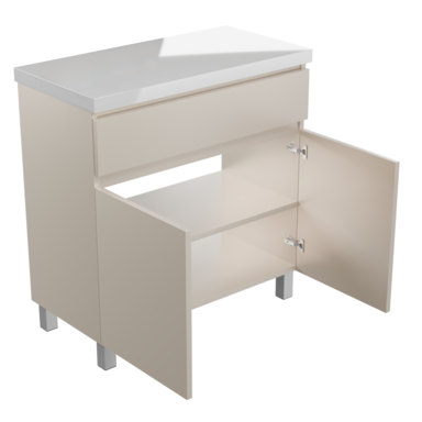 Szafka pod Umywalkę Stojąca I Wisząca ARIZA 80 Kaszmir Mat Blat Biały