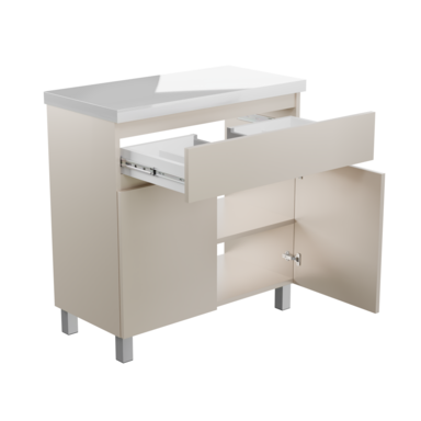 Szafka pod Umywalkę Stojąca I Wisząca ARIZA 80 Kaszmir Mat Blat Biały