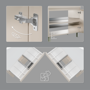 Szafka pod Umywalkę Stojąca I Wisząca ARIZA 80 Kaszmir Mat Blat Biały