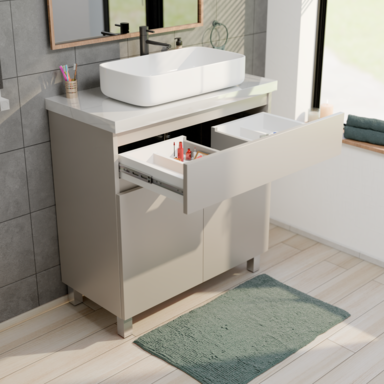 Szafka pod Umywalkę Stojąca I Wisząca ARIZA 80 Kaszmir Mat Blat Biały