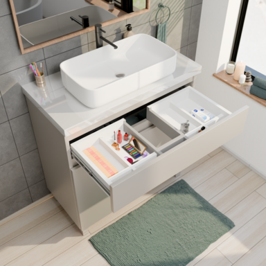 Szafka pod Umywalkę Stojąca I Wisząca ARIZA 80 Kaszmir Mat Blat Biały