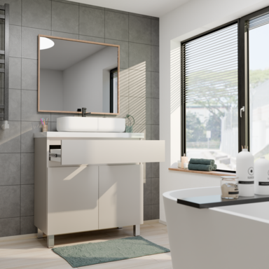 Szafka pod Umywalkę Stojąca I Wisząca ARIZA 80 Kaszmir Mat Blat Biały