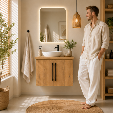 Szafka wisząca pod Umywalkę z półką ZAMORA 60 dąb loft