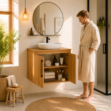 Szafka wisząca pod Umywalkę z półką ZAMORA 60 dąb loft