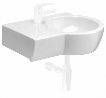 Umywalka ceramiczna wisząca ścienna narożna CERSANIT polska z blatem 50 cm